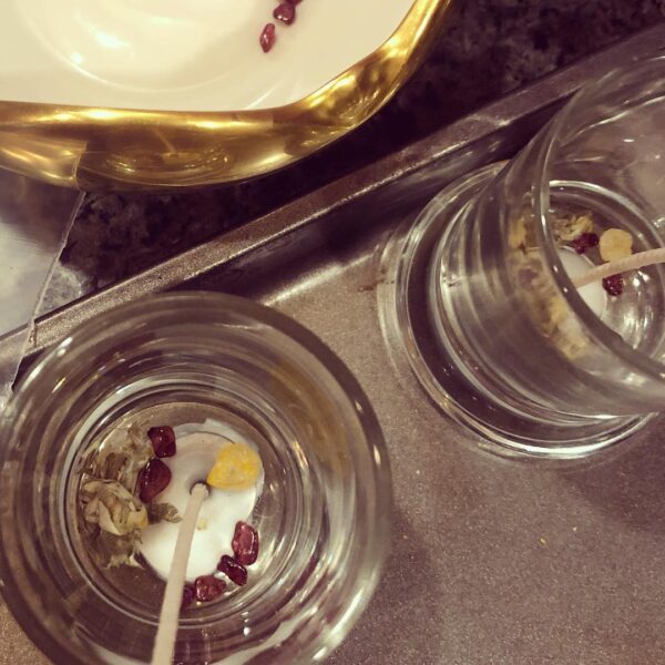 Regulus candles pre-pour with garnet, herbs, and mastic Regulus candles pre-pour with garnet, herbs, and mastic
