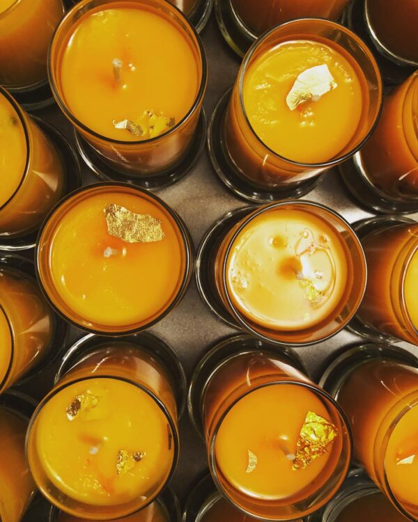 The top of Regulus candles, featuring 24k gold leaf The top of Regulus candles, featuring 24k gold leaf