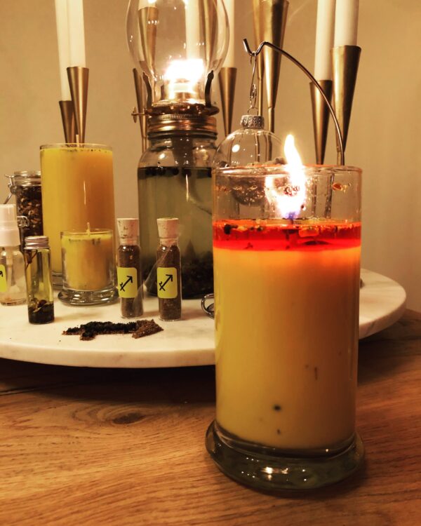 Jupiter in Sagittarius Large Candle Burning Jupiter in Sagittarius Large Candle Burning